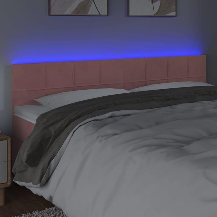 VidaXL LED Headboard Bedroom Furniture Double Bed Accessory Head of Bed Frame Interior Pink 3121671