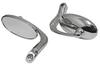 Bike Parts Center 603125603125 Custom Motorcycle Mirror, Valen Type, Mirror Clear, Left and Right Set