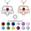 Cross-Border New Style Micro-Inlaid Zircon Infinite Heart-Shaped Copper Link Chain Necklace Twelve Birthstone Pendant Fashion