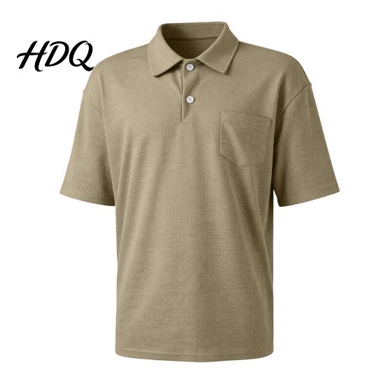 Men T-shirt with Buttons Golf Shirt Short Sleeve Collared T-Shirt Summer Tee