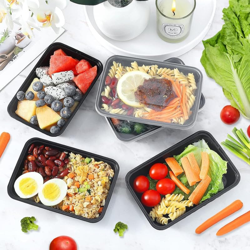 10/30pcs disposable Food Containers with Lids Plastic Bento Lunch Box Fruit Fridge Fresh-keeping Boxes Kitchen Food Storage