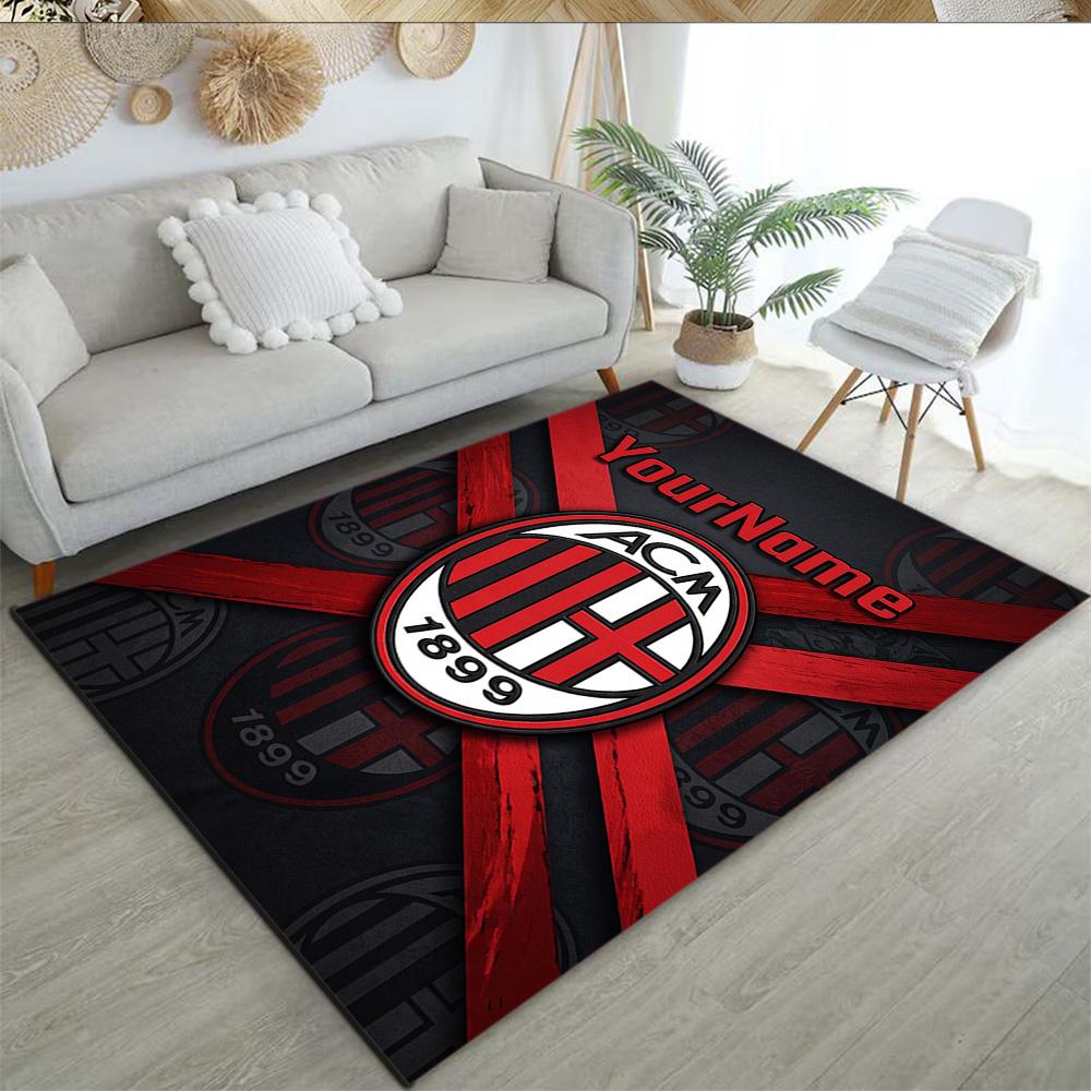 Ac Milan Personalized Text Area Rug Suitable for Decorate room Dormitory Game Room Bedrooms Antislip Carpet Anime Office Decor Wedding Party Gift
