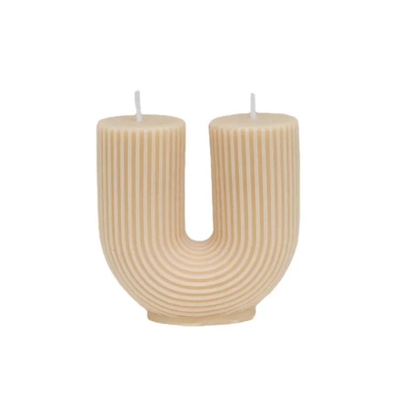 U-Shaped Home Decorative Candle Geometric Scented Candles Rainbow Bridge Room Decor Aroma Candles Decorations Aromatherapy Velas