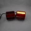 1 Set 12V Universal Rear Towing Trailer Tail Light 14 LED 7.5m+2.5m Cable 7 Pin Brake Stop Waterproof License Number Plate Lamp