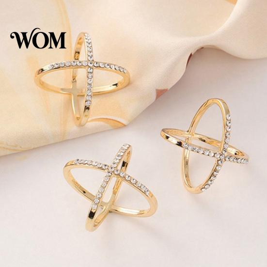 Women Scarf Accessory Rhinestone X-Shape Ring, Metal Geometric Clip, Sparkling Modern Clip Slide Ring for Silk Scarves Neckerchiefs Shawls Shirts