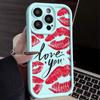 Мягкий чехол для телефона TPU с рисунком Love Lips для iPhone 16 Pro Max 15 Plus 14 Pro 13 12 11 XR XS 8 7, защита объектива, противоударный матовый бампер