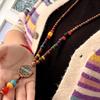Unisex Tibetan Ethnic Necklace: Versatile, Retro-Style Jewelry with Wooden Accents for Cotton and Linen Outfits