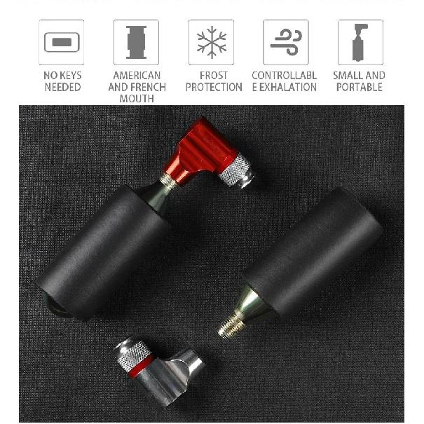 CO2 Mini Pump Fitness Equipment Bicycle Carbon Dioxide French American Mouth Inflator Portable Mountain Bike Riding Equipment Bi