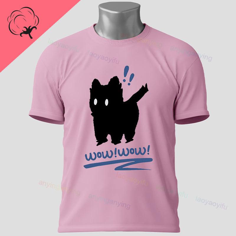 Funny The Neko Face Graphic Tshirt Fashion Casual Short Sleeve Round Neck 100 Cotton Y2k Tshirt Perfect For Outdoor Wear