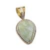 Natural Prehnite Gemstone 925 Solid Sterling Silver Two Tone Pendant 1.25" A3B00