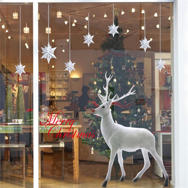 Санта-Клаус рождественские наклейки на стену и окно жениться на Рождество украшение для дома рождественские украшения Xmas Navidad подарок на Новый год
