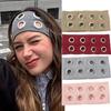 Metal Eyelets Punk Headwrap Fabric Hollowed Out Eyelets Headband Fashion Rock Head Band  Women