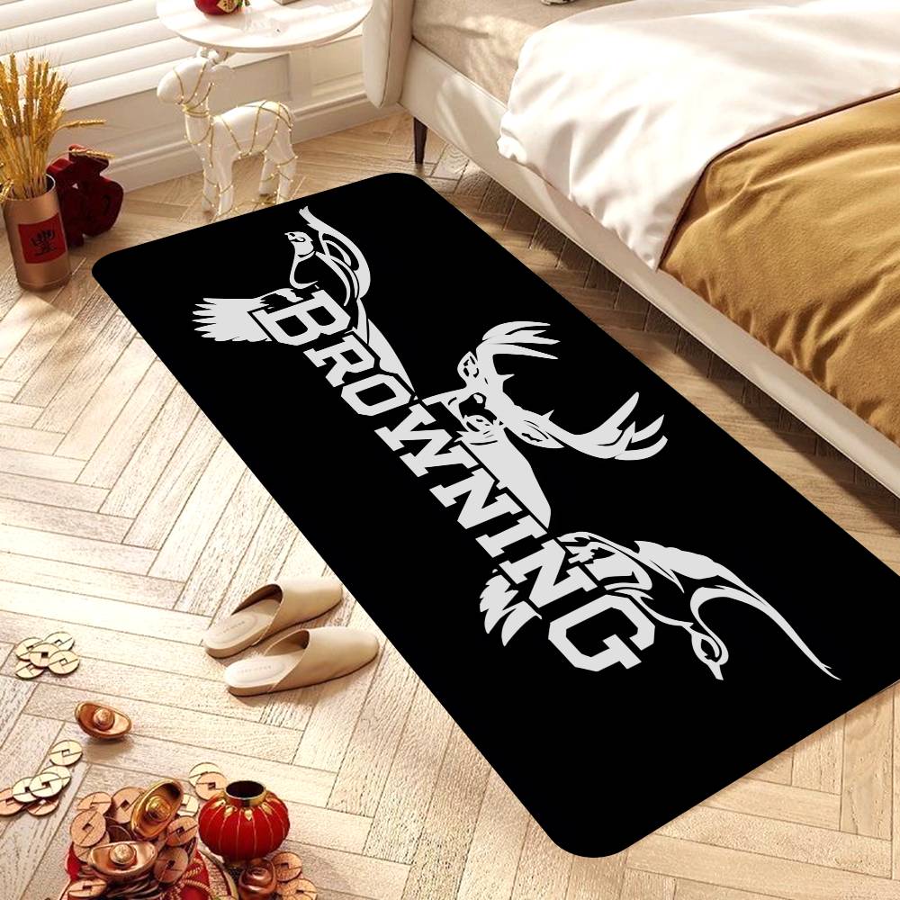 B-Browning Logo Hallway Carpet Washable Non-Slip Living Room Sofa Chairs Area Mat Kitchen Doormat Area Rug