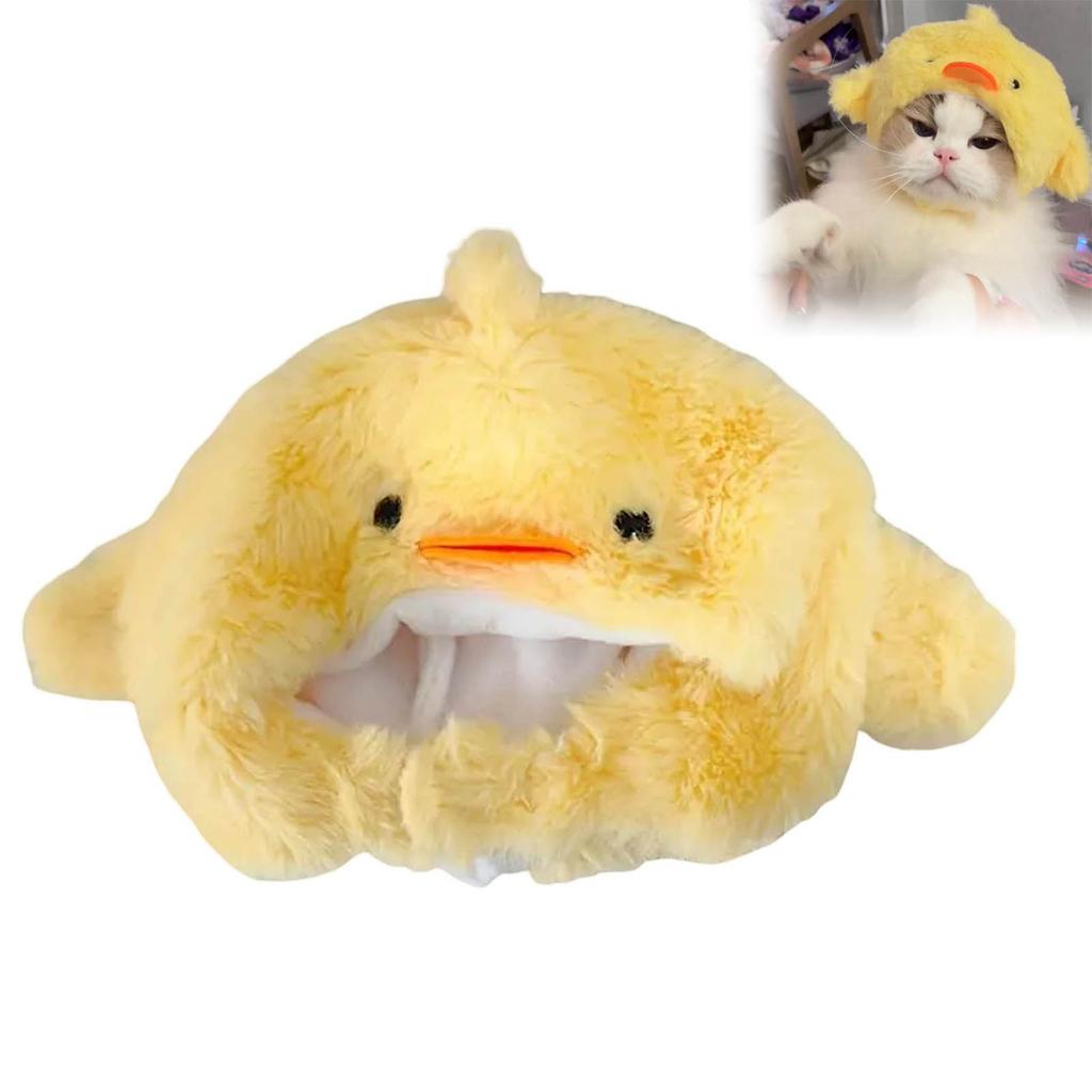 Cute Cat Costume Warm Hat Adorable Plush Pig/Chicken Shape Pet Hat Suitable for Small Dog Kitten Puppy