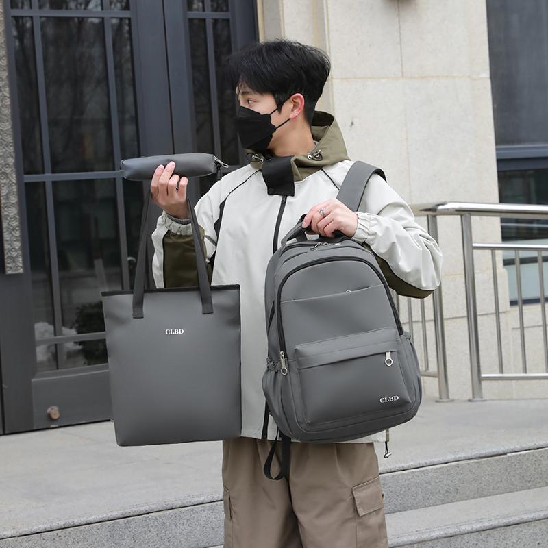 Backpack Set Student Schoolbag Male Business Water-Repellent Backpack