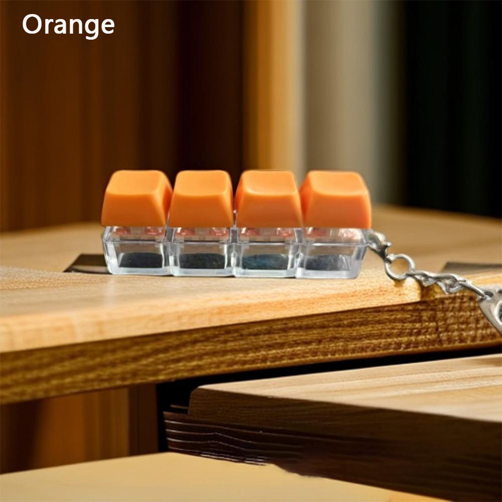 New Diy Keycaps Keyboard Fidget Toys with Keychain Stress Relief Keyboard Keychain Finger Button 4-button Shaft Tester Adults