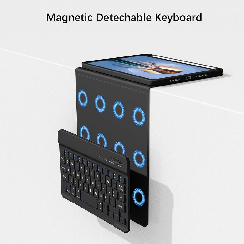 Wireless keyboard case for iPad mini 7th generation (A17 Pro) 2024 8.3-inch, with pen slot