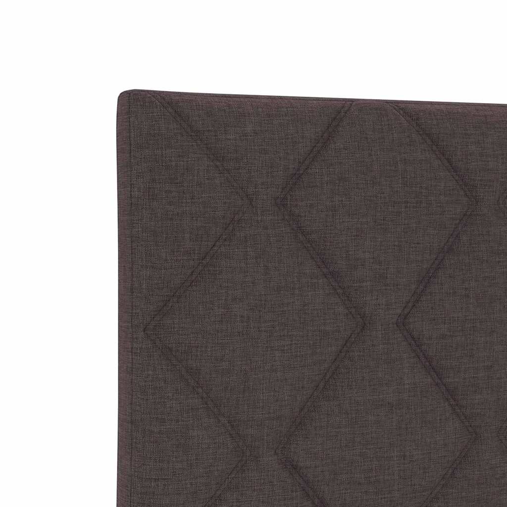 Platform Bed with Headboard Dark Brown 120 x 200 cm Fabric