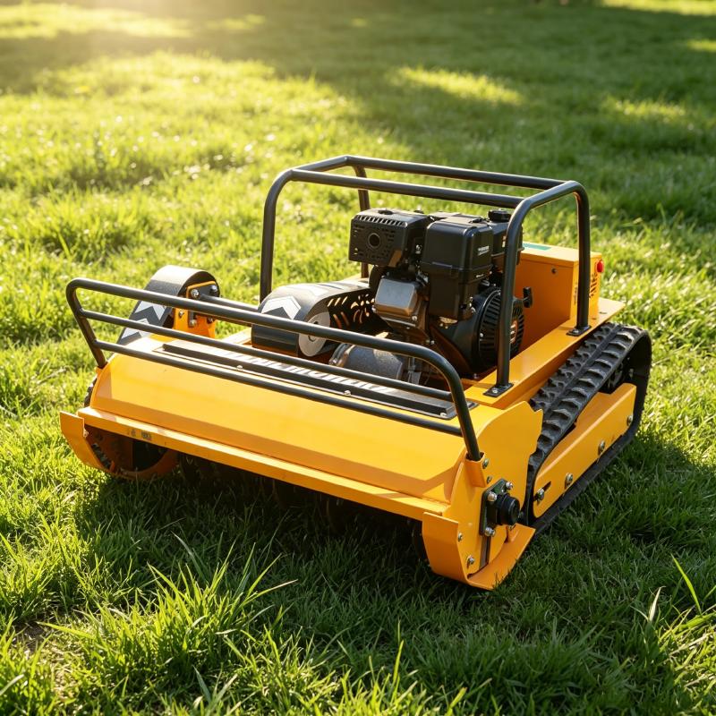 CE EPA All Terrain Mini Crawler Remote Lawn Mower Obstacle Avoidance Yard Mowing Robot