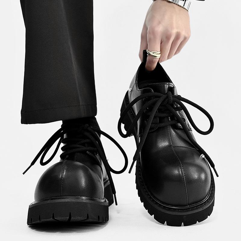 Fashion Men's Leather Shoes Classic Trendy Designer Styles Leisure Party Outdoor Fashion Street Walking Thick Soled Youth Quality Shoes