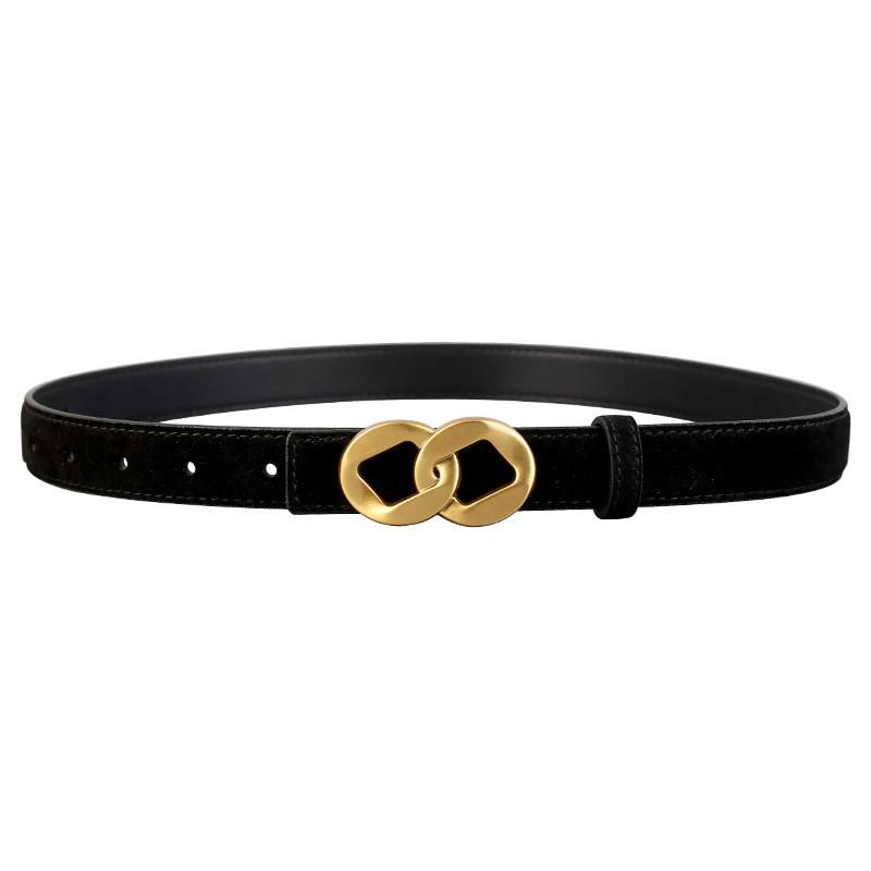 Genuine Twolayer Leather Belt For Women With Pin Buckle And Versatile Fashion Accessory