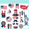 Набор фотобутафории ко Дню независимости США с 20 бумажными украшениями для вечеринки для торжеств