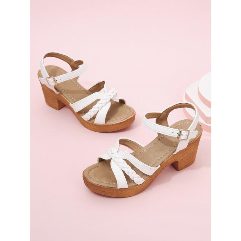 Сандалии Fish Mouth на толстом каблуке, женские, новые, с пряжкой, ремешком, большого размера