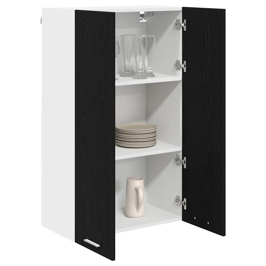 Hanging Cabinet with Storage Black Oak Effect 60 x 31 x 100 cm