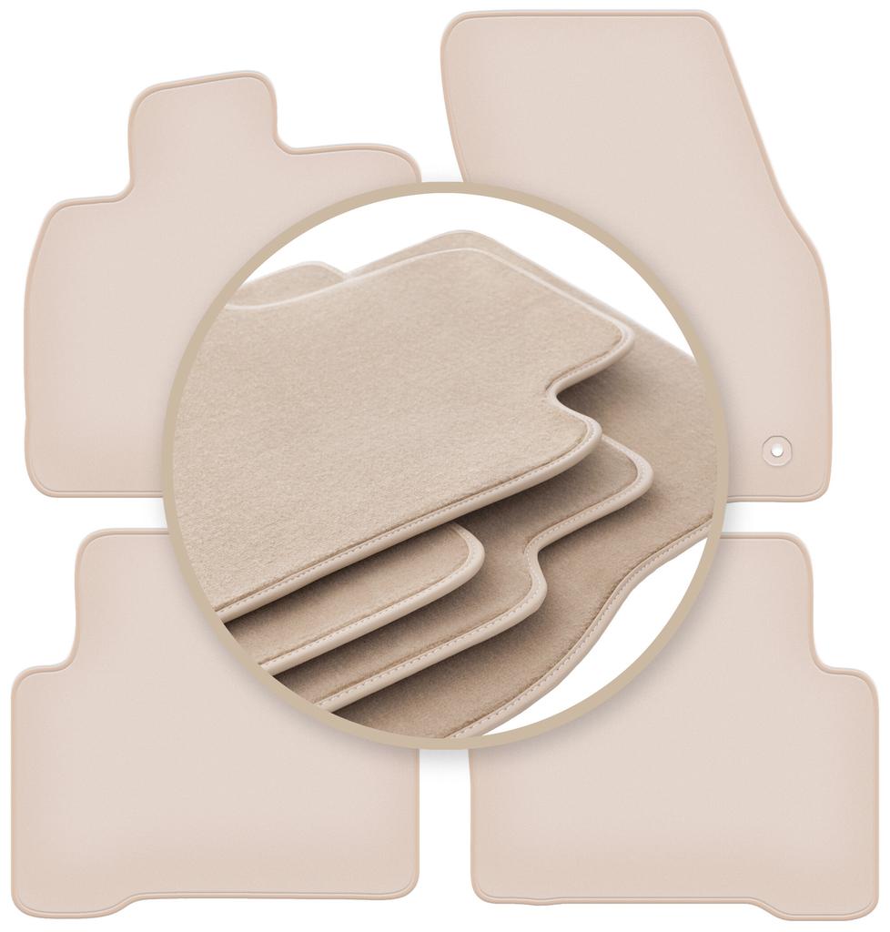 PREMIUM beige floor mats for: Volkswagen Touran II minivan 2016-