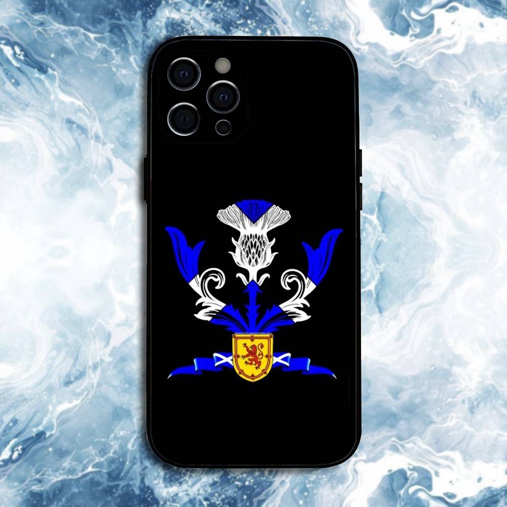 Шотландия Шотландский флаг Чехол для телефона Для iPhone 17, 16, 15, 14, 13, 12, 11 Plus, Pro Max, Мягкий силиконовый черный чехол