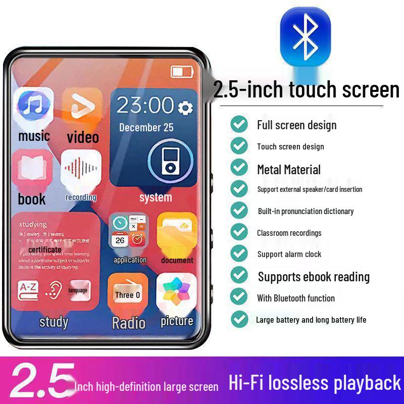 Сенсорный MP4/MP5 плеер: Студенческое издание с Bluetooth для чтения и музыки.