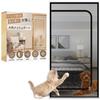 Ideamall Cat Door, Dog Door, Screen Door, Gate, Fence, Pet Gate, Mesh, Stick-On Type, No Drilling Required, 85*210cm (Black, D-Shaped)