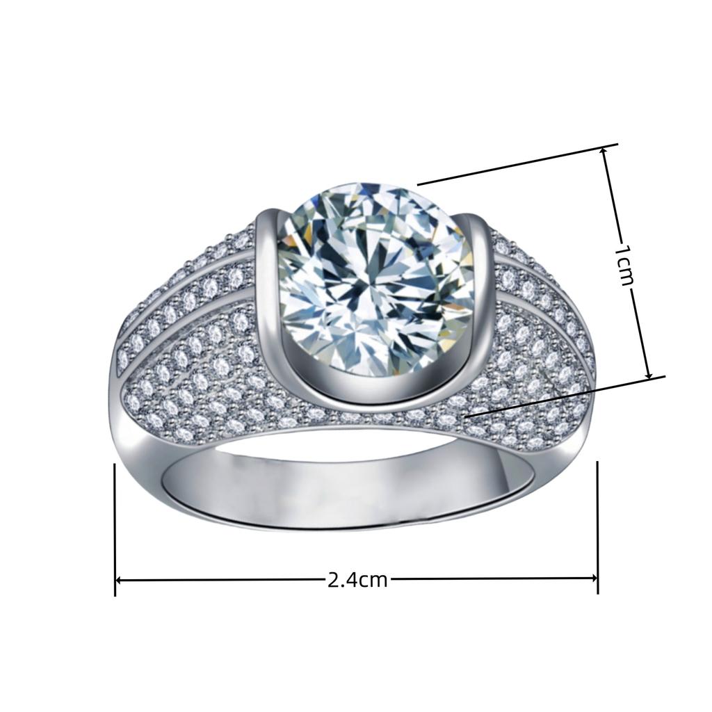 Luxury 5A Zircon Ring 925 Sterling Silver For Women Wedding Fine Jewelry Engagement Plated 18K white gold Rings Fashion gift