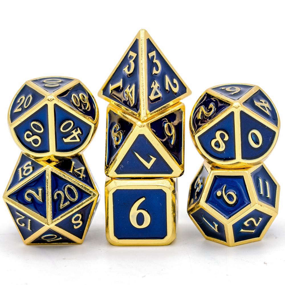 Cusdie Металлические блестящие кубики DND 7 шт. Каркасные сплошные кубики D&D D4-D20 Набор многогранных кубиков для ролевой игры Pathfinder TRPG