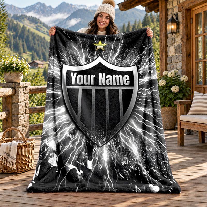 Clube Atletico Mineiro Custom Name Flannel Blanket Personalized Soft Warm Plush Throw Blanket Customized Gift for Family Friends