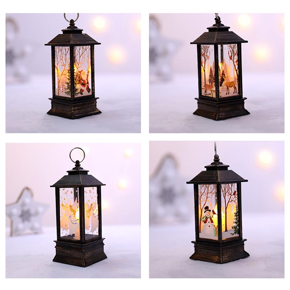 Christmas simulation fl-ame lamp desktop decoration led lights scene layout portable small oil lamp decoration supplies