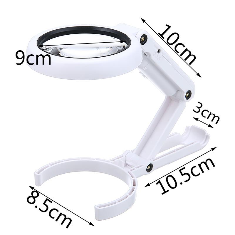 5/11X увеличительное стекло с 8 светодиодами, складная лупа, светодиодная настольная подставка, ручная портативная увеличительная стеклянная лупа