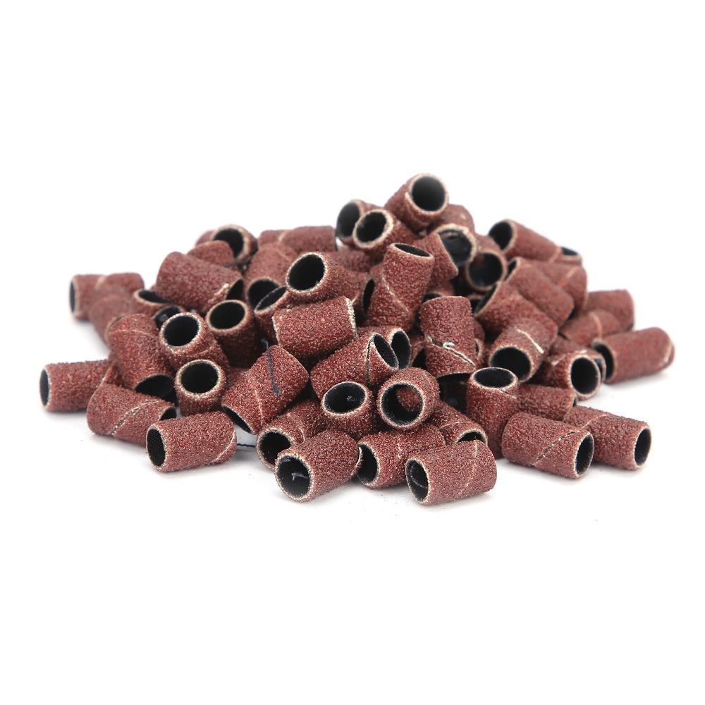 400pcs 80# 120# 180# 240# Grit Nail Art Sanding Bands Nail Drill Sanding Bands Nail Grinding