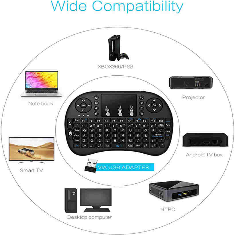 Мини-беспроводная клавиатура 2,4G, воздушная мышь, ручной тачпад для Android TV Box, мини-ПК