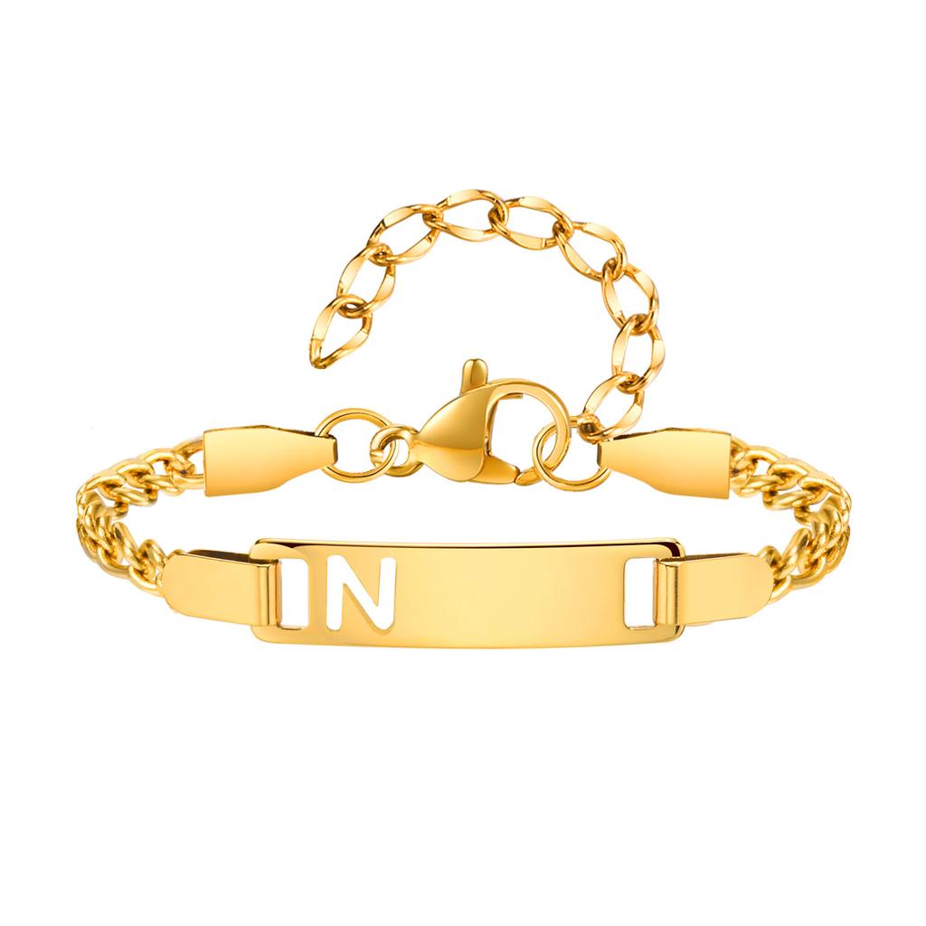 Stainless Steel Custom Name Bracelet for Women Mom Daughter Son, Adjustable Chain, Personalized Letter Gift Birthday Present