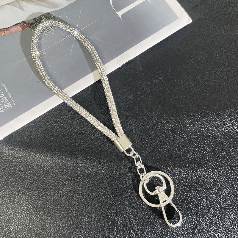 Light Luxury Rhinestone Phone Lanyard: Diamond Crossbody Chain & Bracelet Pendant.