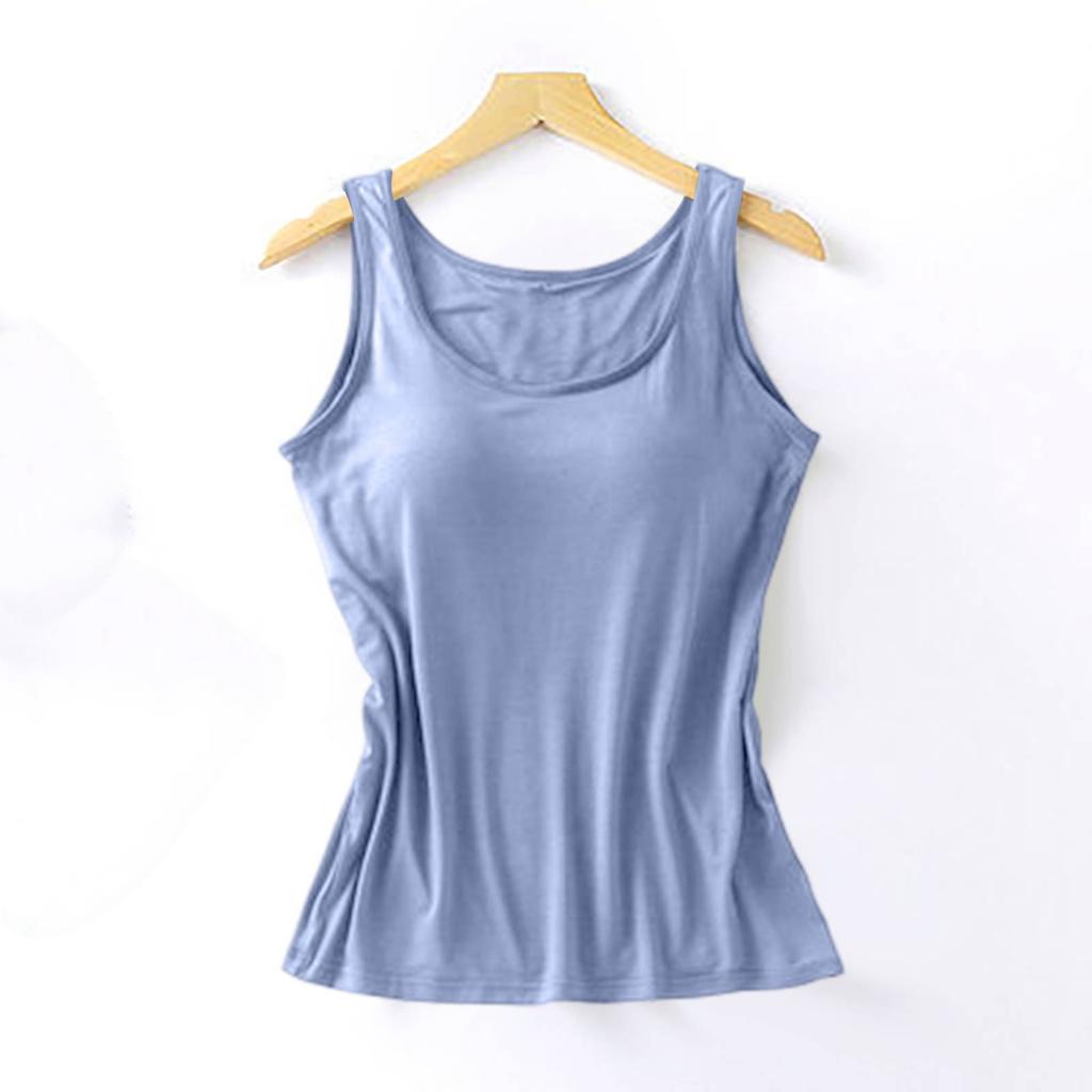 Женская майка-топ без рукавов, женская летняя цельная без стального кольца с нагрудной накладкой