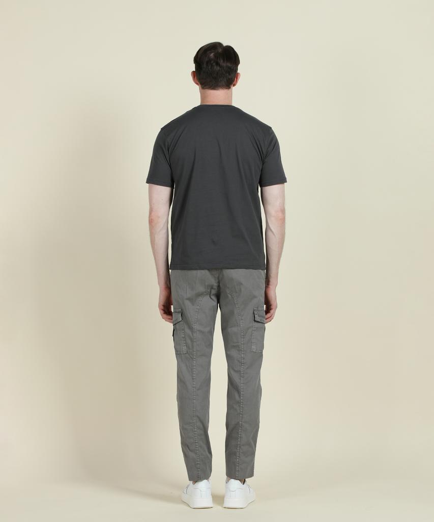 PANICALE Grey Regular Slim Fit Cotton Cargo Pants