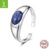 S925 Sterling Silver Kyanite Open Ring Vintage Bohemian Charm Ring