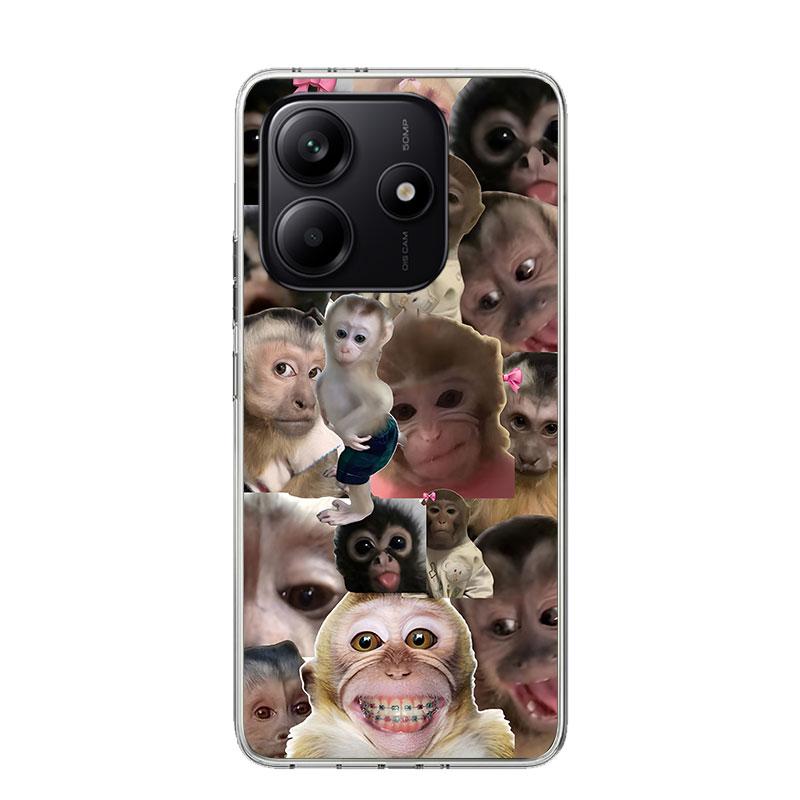Чехол для телефона с мемами про обезьян для Xiaomi Redmi Note 15 14 13 12S 12 Pro Plus 11S 11E 11 11T 10S 10 Арт Мягкий чехол с рисунком Redmi Note 1