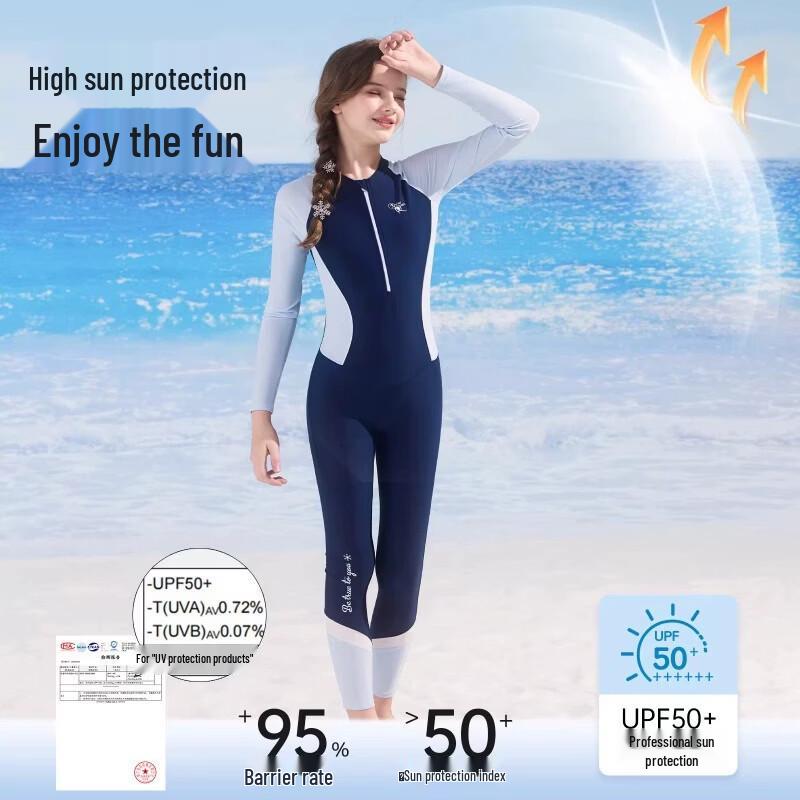 Disney Girls' Long Sleeve UV Protection One-Piece Swimsuit