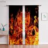 Пламя Череп 3D Печатные Шторы Крутые Черные Шторы Гостиная Кухня Спальня Декоративные Шторы Легко Стирать И Ухаживать 2 Шт.