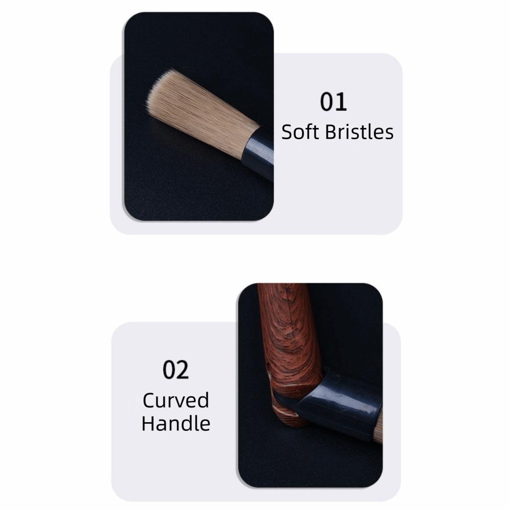 Wood-Grain Handle Espresso Cleaning Brush Flexible Coffee Grinder Cleaning Brush Home Kitchen