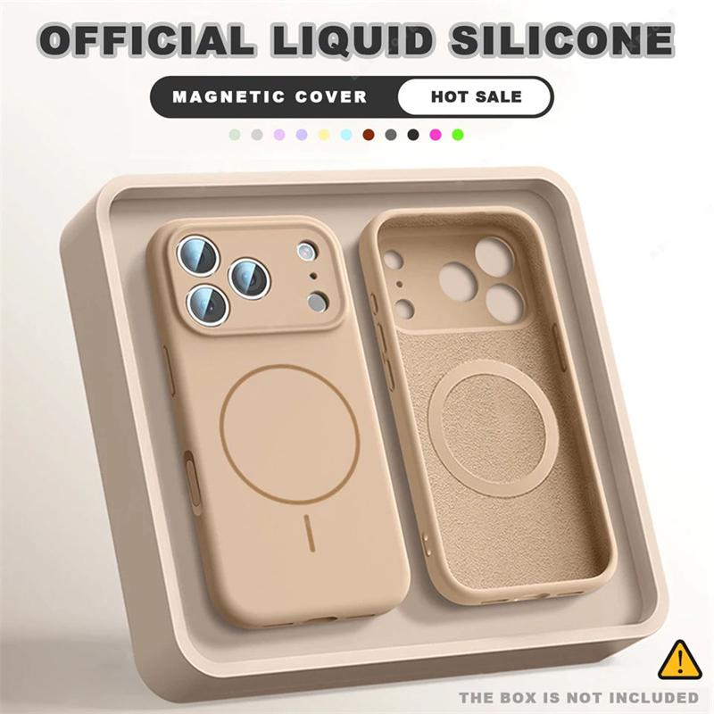 Для Magsafe Чехлы из жидкого силикона для телефона Для iPhone 17 16 15 14 13 12 Pro Max 16 Plus Air Case Магнитная крышка для беспроводной зарядки