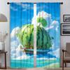 Watermelon Flavor of Summer Shades Anti-mosquito Curtains for Living Room Home Interior Curtains 2 Pieces Partition Curtain
